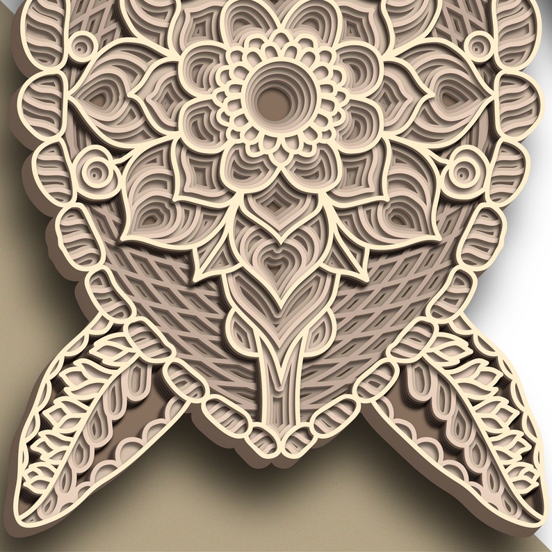 Turtle multilayer SVG/ Turtle cut file/ 3D layer/ Plywood cutting/ Paper cutting/ SVG file/ 3D mandala plywood image 7