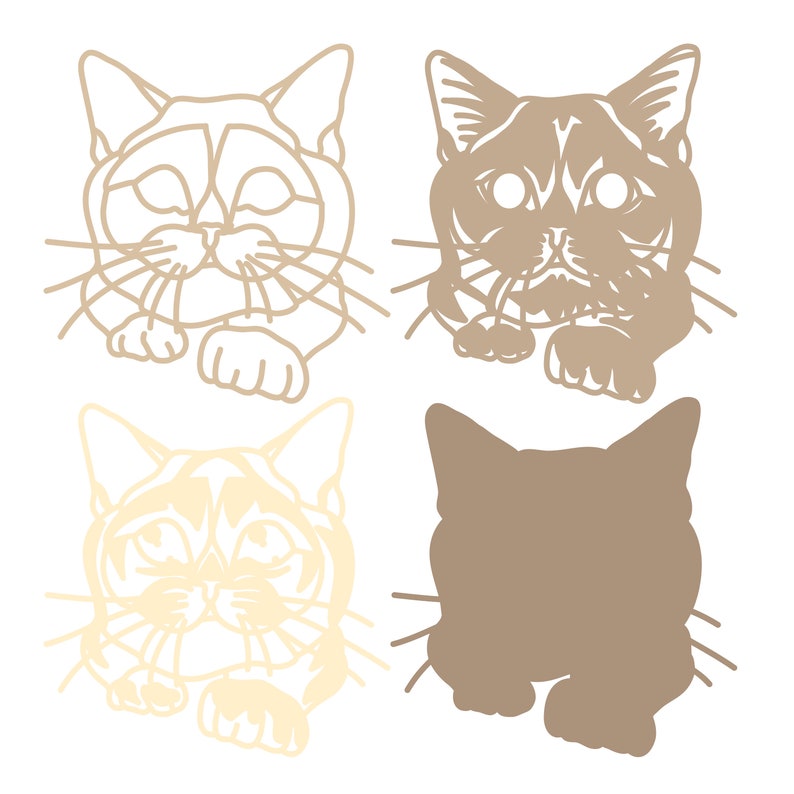 Cat Multilayer SVG/ Cat Cut File/ 3D Layer/ Plywood Cutting/ - Etsy