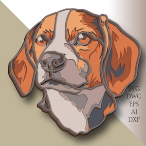 Beagle multilayer Hund svg/ Hund Schnittdatei/ 3D Schicht/ Sperrholzausschnitt/ Papierschnitt/ SVG-Datei / 3D Mandala Sperrholz