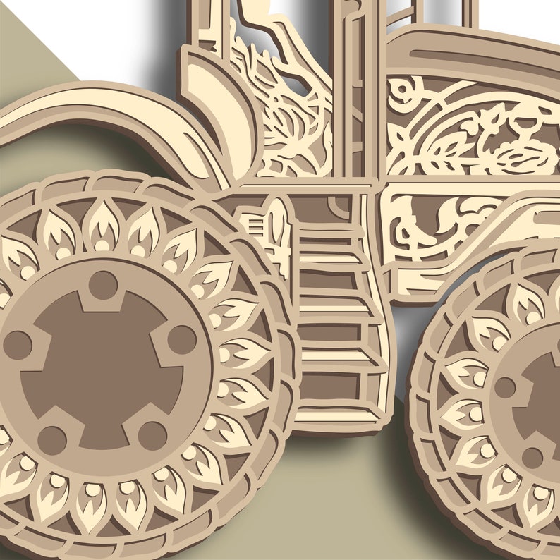 Multilayer Sign Tractor Tractor Multilayer SVG. Laser Cut File. Layer Construction. Plywood ...
