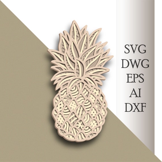 Multicouche à ananas SVG/ Fichier coupé ananas/ couche 3D/ Coupe