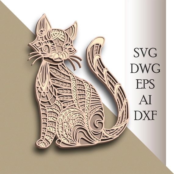 Cat meerlaags SVG/ Cat cut file/ 3Dlaag/ Multiplex snijden/ Etsy