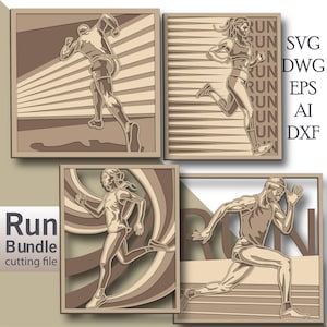 Run Bundle multilayer Svg/ Run Bundle cut file/ 3D layer/ Plywood cutting/ Paper cutting/ Svg file/ 3D mandala plywood