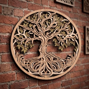 3D Tree of Life Mandala: Multilayer SVG Laser Cut File