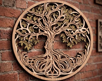 3D Tree of Life Mandala: Multilayer SVG Laser Cut File