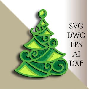Christmas Tree multilayer SVG/ Christmas Tree cut file/ 3D layer/ Plywood cutting/ Paper cutting/ SVG file/ 3D mandala plywood