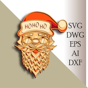 Santa multilayer SVG/ Santa cut file/ 3D layer/ Plywood cutting/ Paper cutting/ SVG file/ 3D mandala plywood