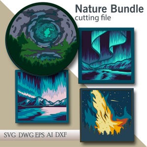Nature Bundle multilayer Svg/ Nature Bundle cut file/ 3D layer/ Plywood cutting/ Paper cutting/ Svg file/ 3D mandala plywood