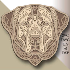 Rhodesian Ridgeback Multilayer Dog svg/ Rhodesian Ridgeback cut file/ 3D layer/ Plywood cutting/ Paper cutting/ SVG file/ 3D mandala plywood