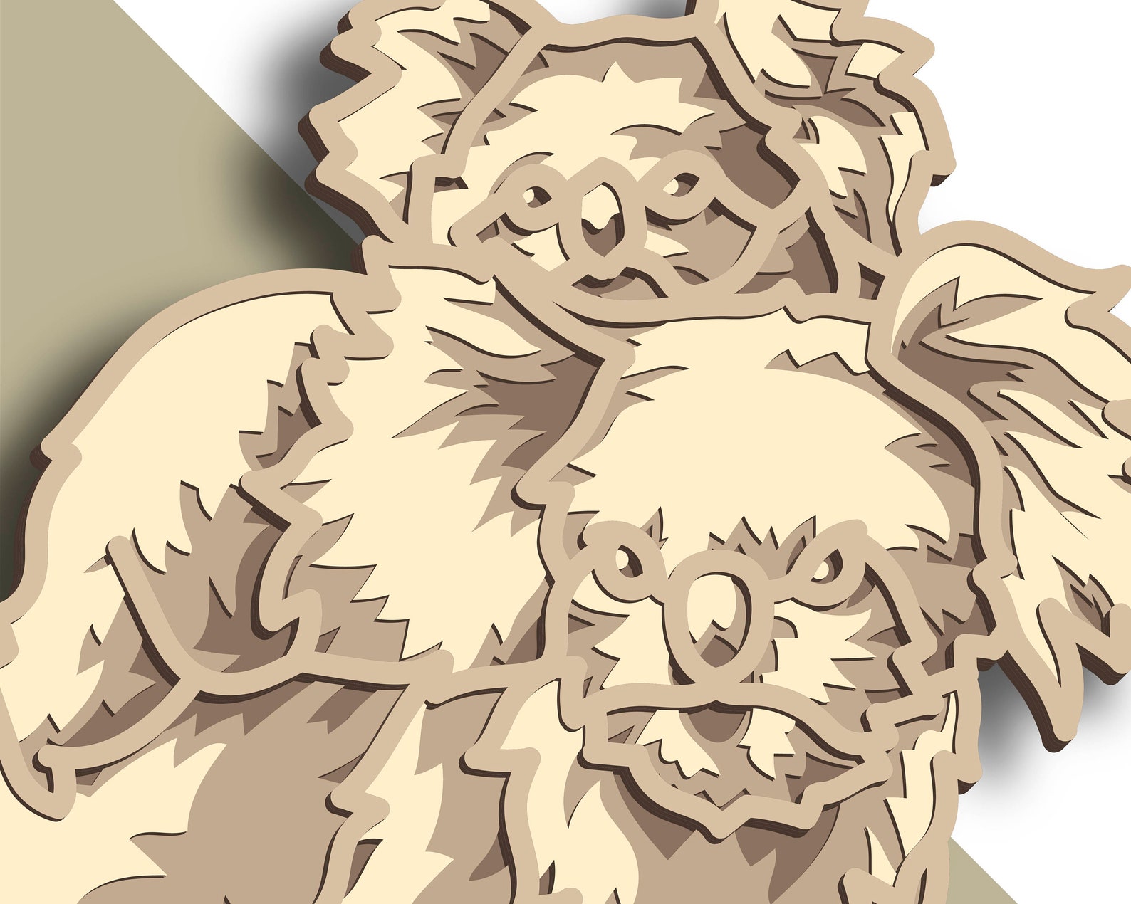 Koala 3D Multilayer SVG/ Koala Zentangle Cut File/ 3D Layer/ Etsy