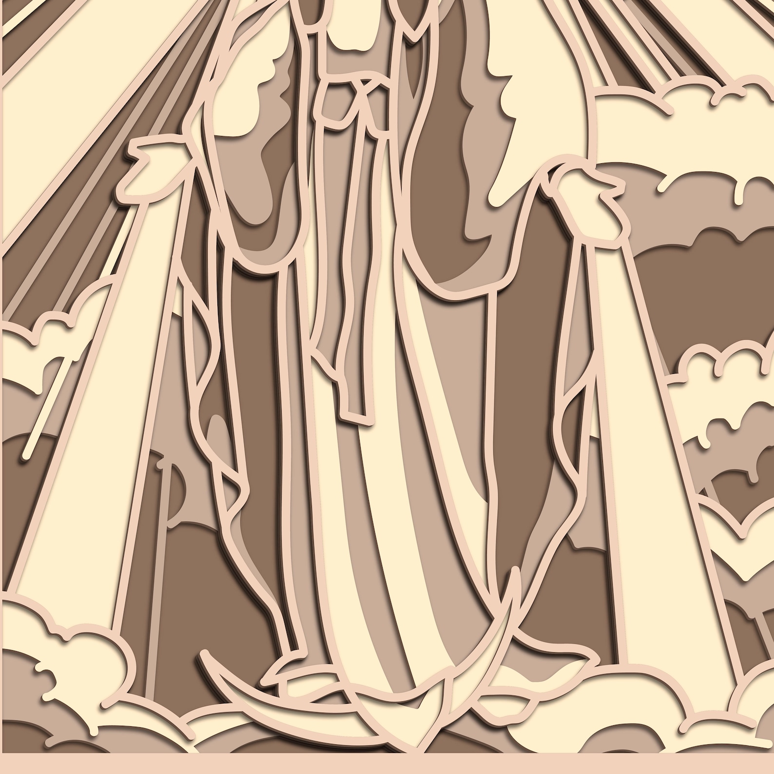 Virgin Mary Multilayer SVG/ Virgin Mary Cut File/ 3D Layer/ | Etsy