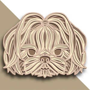 Shih Tzu SVG multilayer. Laser cut file. 3D Mandala. Paper cutting. CNC. Pet animal