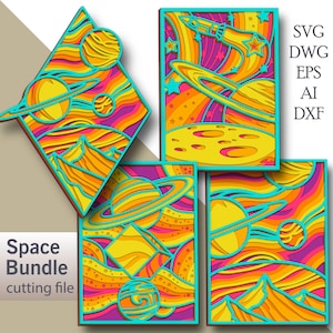 Space Bundle multilayer Svg/ Space Bundle cut file/ 3D layer/ Plywood cutting/ Paper cutting/ Svg file/ 3D mandala plywood