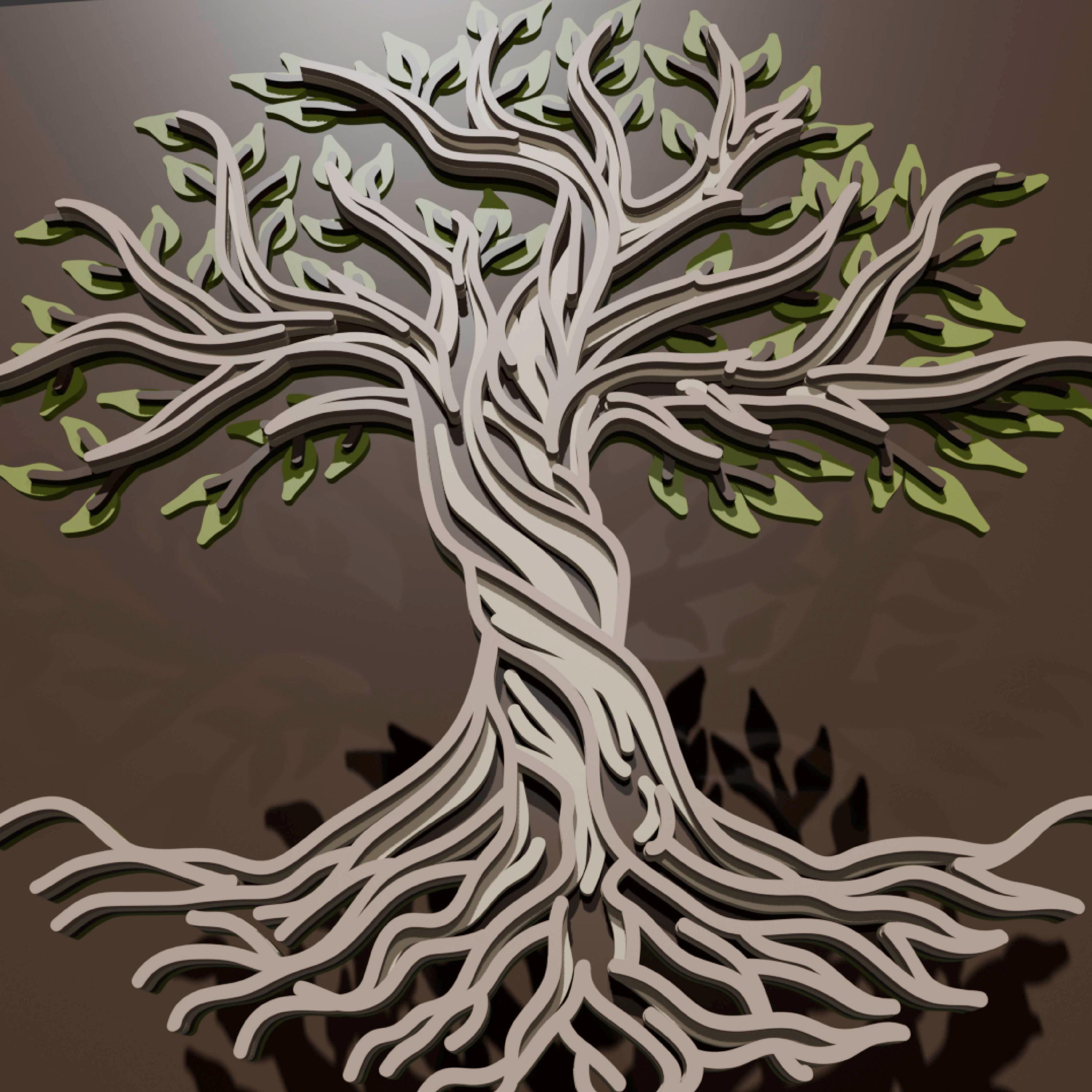 Tree of Life Multilayer SVG. Laser Cut File. Layer Construction