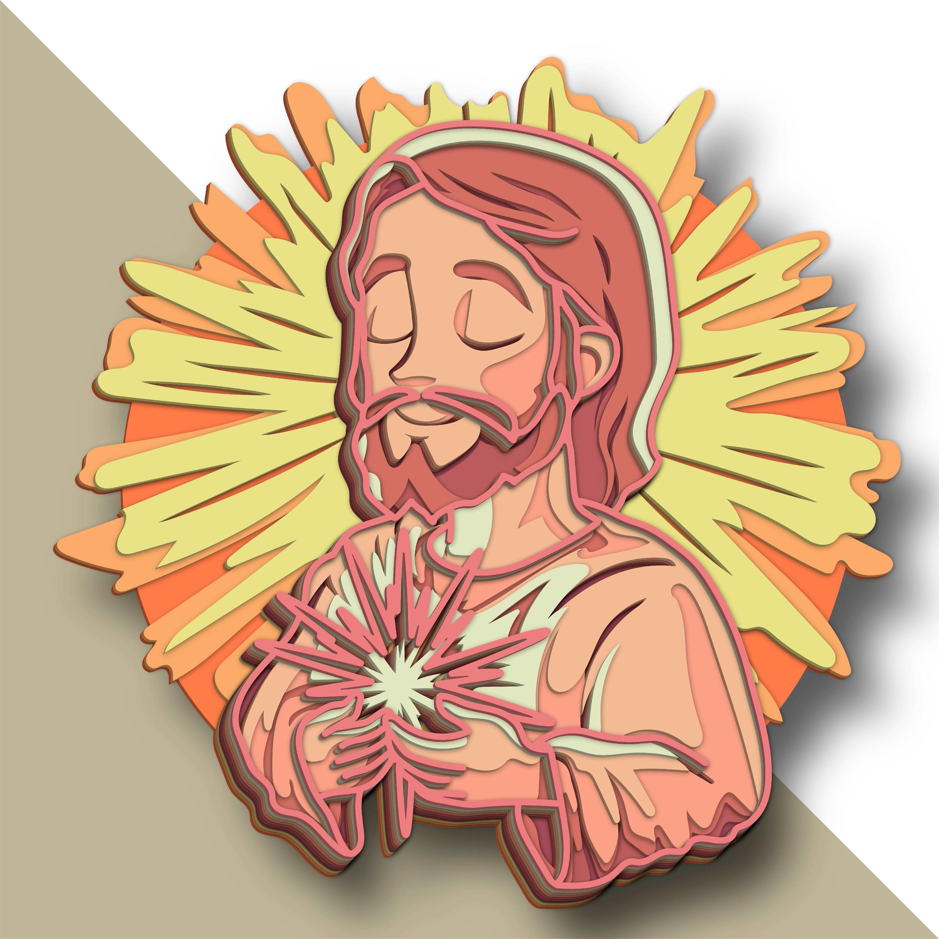 Mercy Cut Out Divine Mercy Multilayer SVG. Laser Cut File. Layer Construction ...