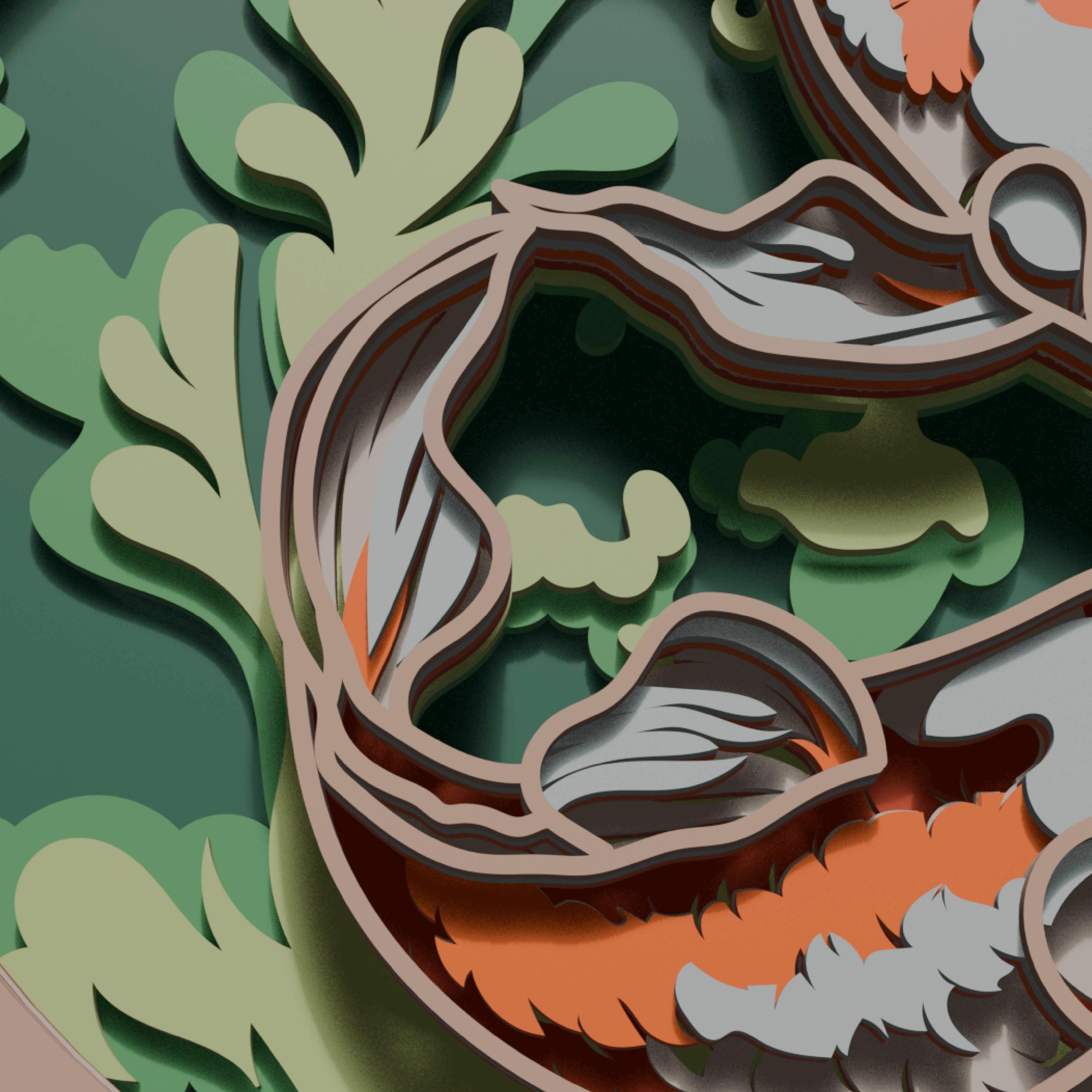 Koi Fish Multilayer SVG. Laser Cut File. Layer Construction. Plywood ...