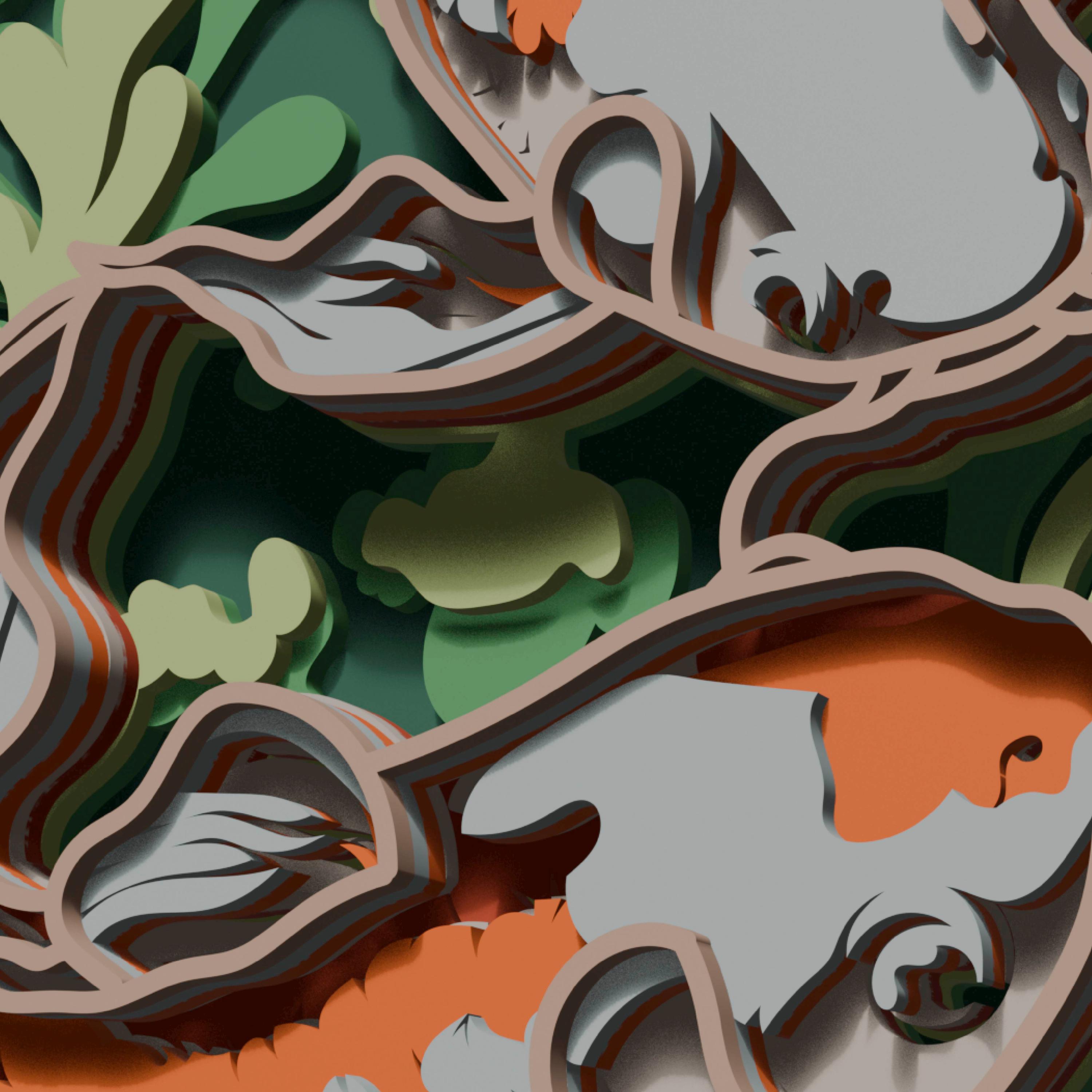 Koi Fish Multilayer SVG. Laser Cut File. Layer Construction. Plywood ...
