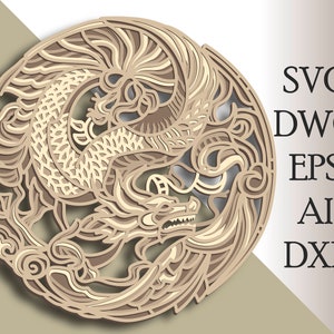 Dragon Multilayer Svg/3D Dragon Mandala/Dragon (2867090)