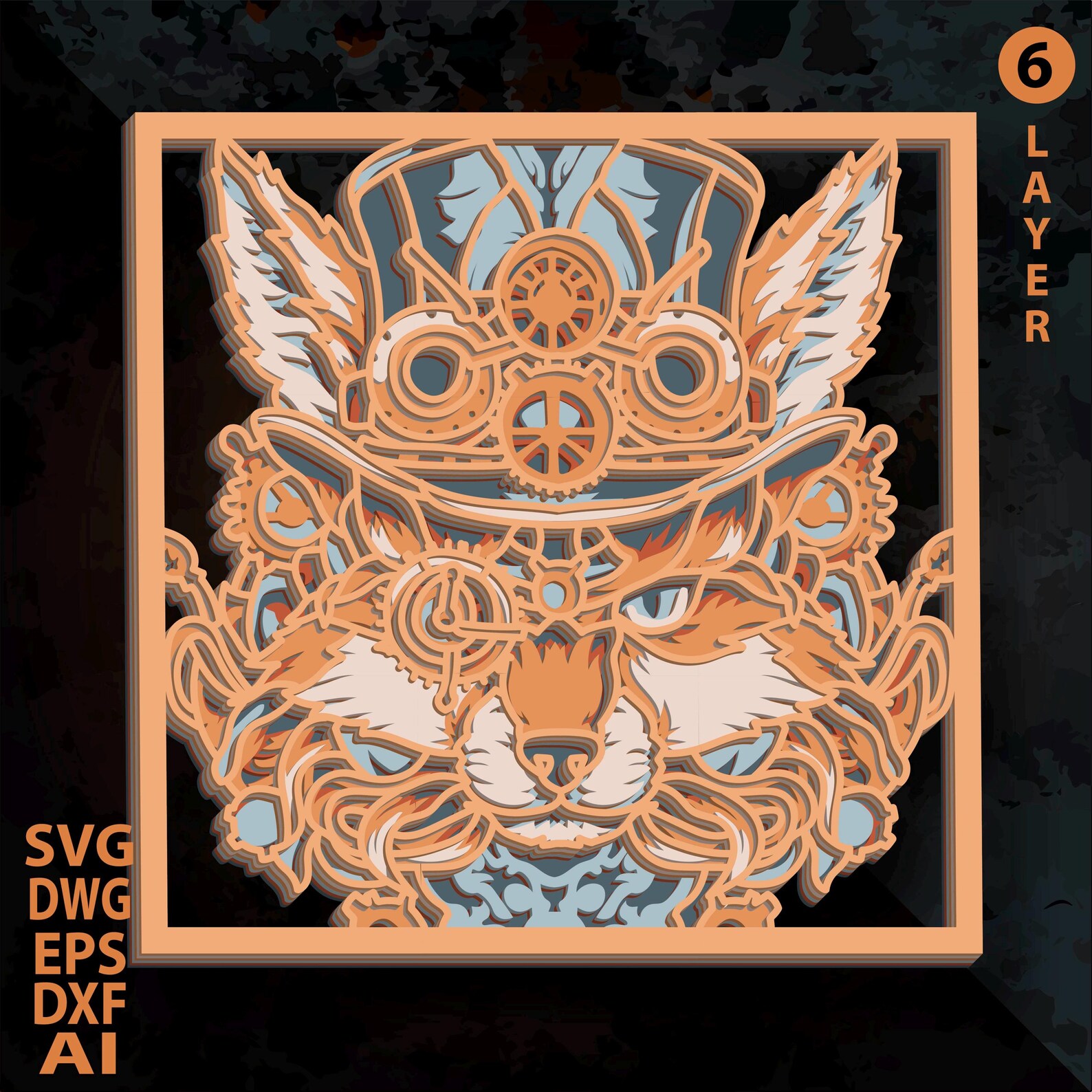 Fox Multilayer SVG/ Fox Cut File/ 3D Layer/ Plywood Cutting/ Paper ...