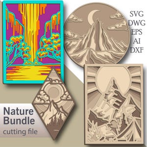 Nature Bundle multilayer Svg/ Nature Bundle cut file/ 3D layer/ Plywood cutting/ Paper cutting/ Svg file/ 3D mandala plywood