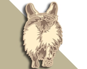 Corgi SVG multilayer. Laser cut file. 3D Mandala. Paper cutting. CNC. Pet animal