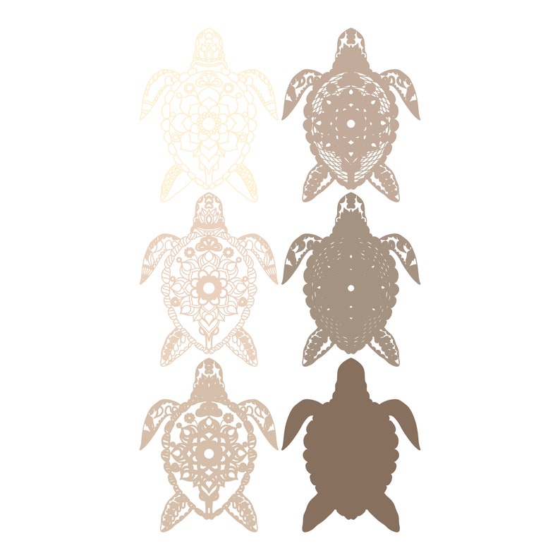 Turtle multilayer SVG/ Turtle cut file/ 3D layer/ Plywood cutting/ Paper cutting/ SVG file/ 3D mandala plywood image 2