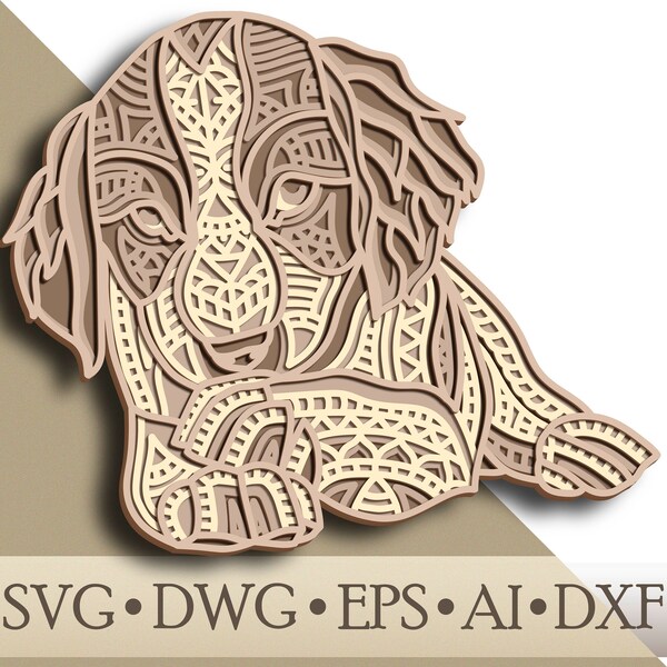 Cocker Spaniel multilayer SVG/ Cocker Spaniel cut file/ 3D layer/ Plywood cutting/ Paper cutting/ SVG file/ 3D mandala plywood Cocker Spaniel multilayer SVG/ Cocker Spaniel cut file/ 3D layer/ Plywood cutting/ Paper cutting/ SVG file/ 3D mandala plywood