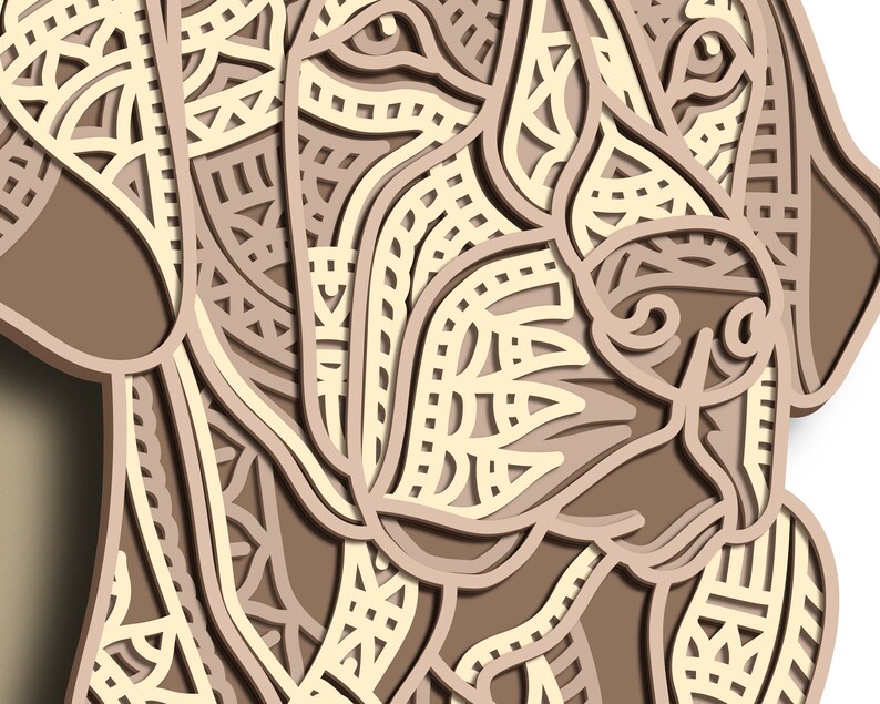 Rhodesian Ridgeback SVG Multilayer. Laser Cut File. 3D Mandala. Paper ...
