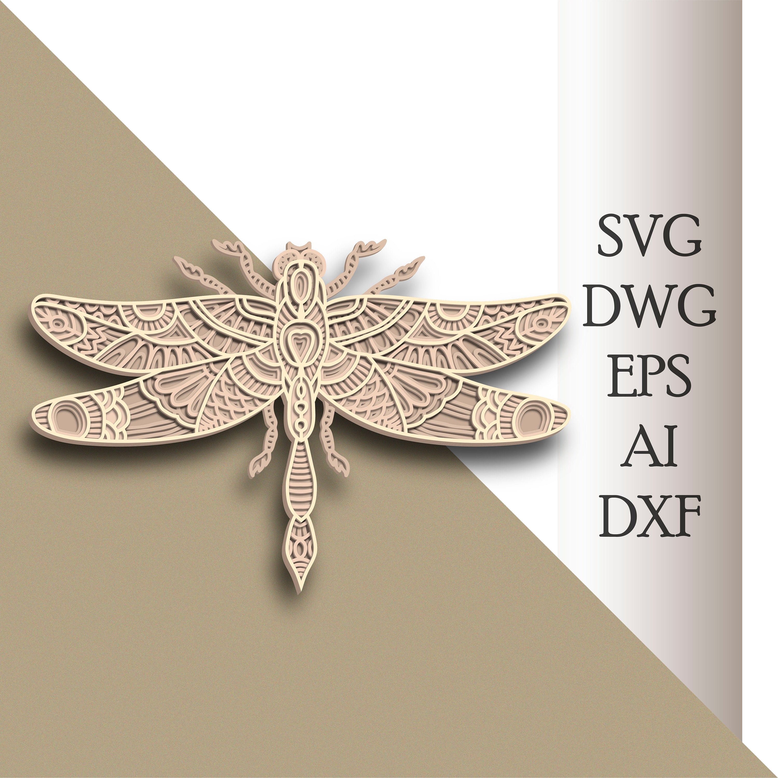 Download Dragonfly multilayer SVG/ Dragonfly cut file/ 3D layer/ | Etsy