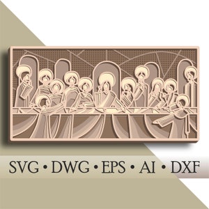 The Last Supper multilayer SVG/ The Last Supper cut file/ 3D layer/ Plywood cutting/ Paper cutting/ SVG file/ 3D mandala plywood