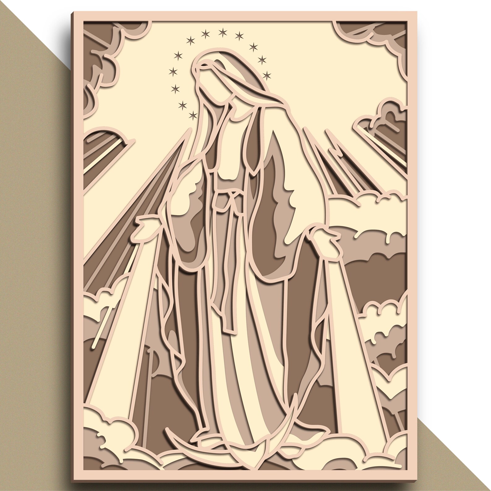 Virgin Mary Multilayer SVG/ Virgin Mary Cut File/ 3D Layer/ - Etsy