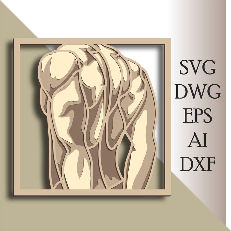 Man Body Multilayer SVG. Laser Cut File. Layer Construction. Plywood ...