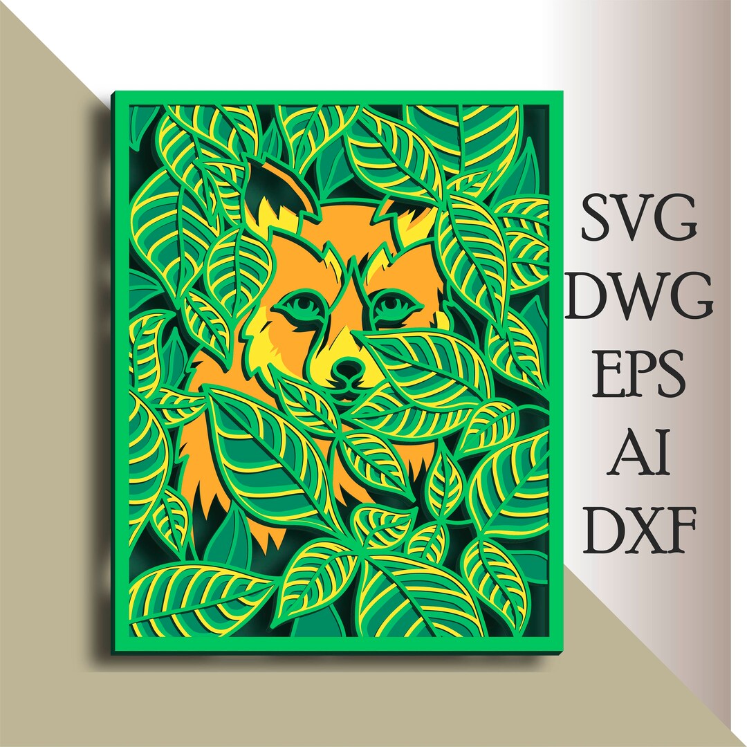 Fox Multilayer SVG. Laser Cut File. Layer Construction. Plywood Cutting ...