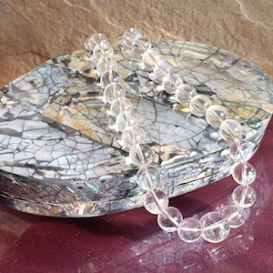 Collier en argent 925 avec cristaux de roche, collier en cristal de roche, collier de mariage, bijoux de mariage, véritable cristal de roche, mariage, boîte cadeau en coquillages