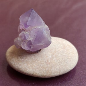 Handmade Amethyst Crystal, Raw Stone on Stand, Purple Metaphysical Amethyst Mineral, Rose Amethyst, Brazil Amethyst, Druse Amethyst