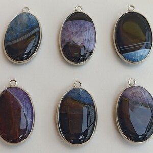 Raw Agate Slice Pendant: Natural Gemstone Wishing Stone
