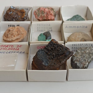 Minerals Collection, SET Of 9, Turquoise, Unakite, Barite, Chalcopyrite, Ammonite, Epidot, Spar, Healing Crystal, Gohetite, Wishing Stone