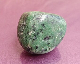 Zoisite Crystal: Natural Energy Stone with Black Inclusions