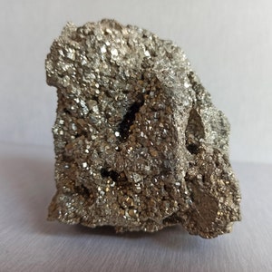 Clúster de pirita de 884 g, piedra de pirita cruda, oro de los tontos, pirita de Perú, piedra preciosa cruda natural