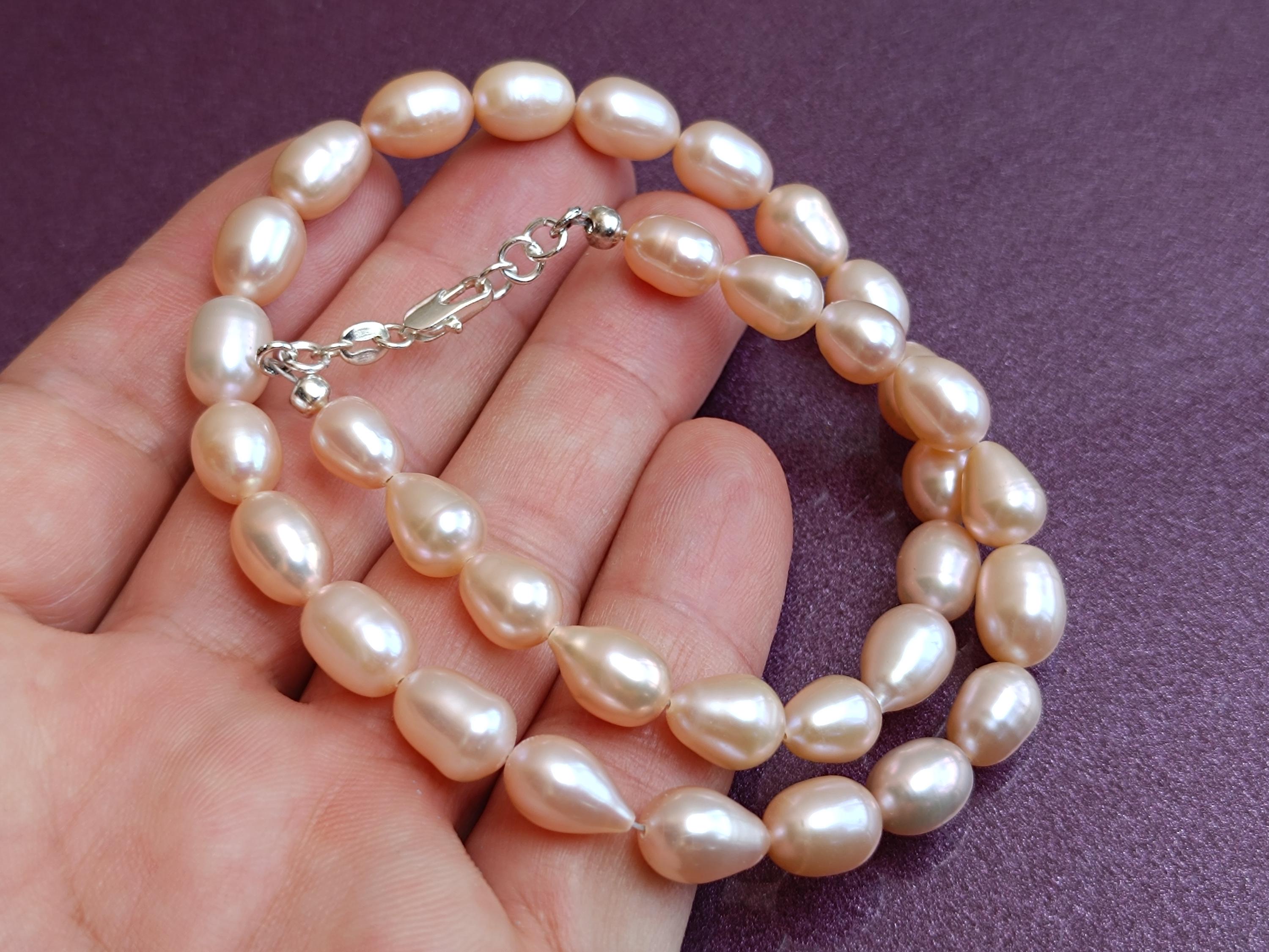 925シルバーケシパールネックレス：淡水天然真珠、38cm - Etsy 日本