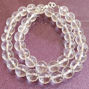 Rock Crystal Silver Plated Necklace: Wedding Jewelry, 40cm