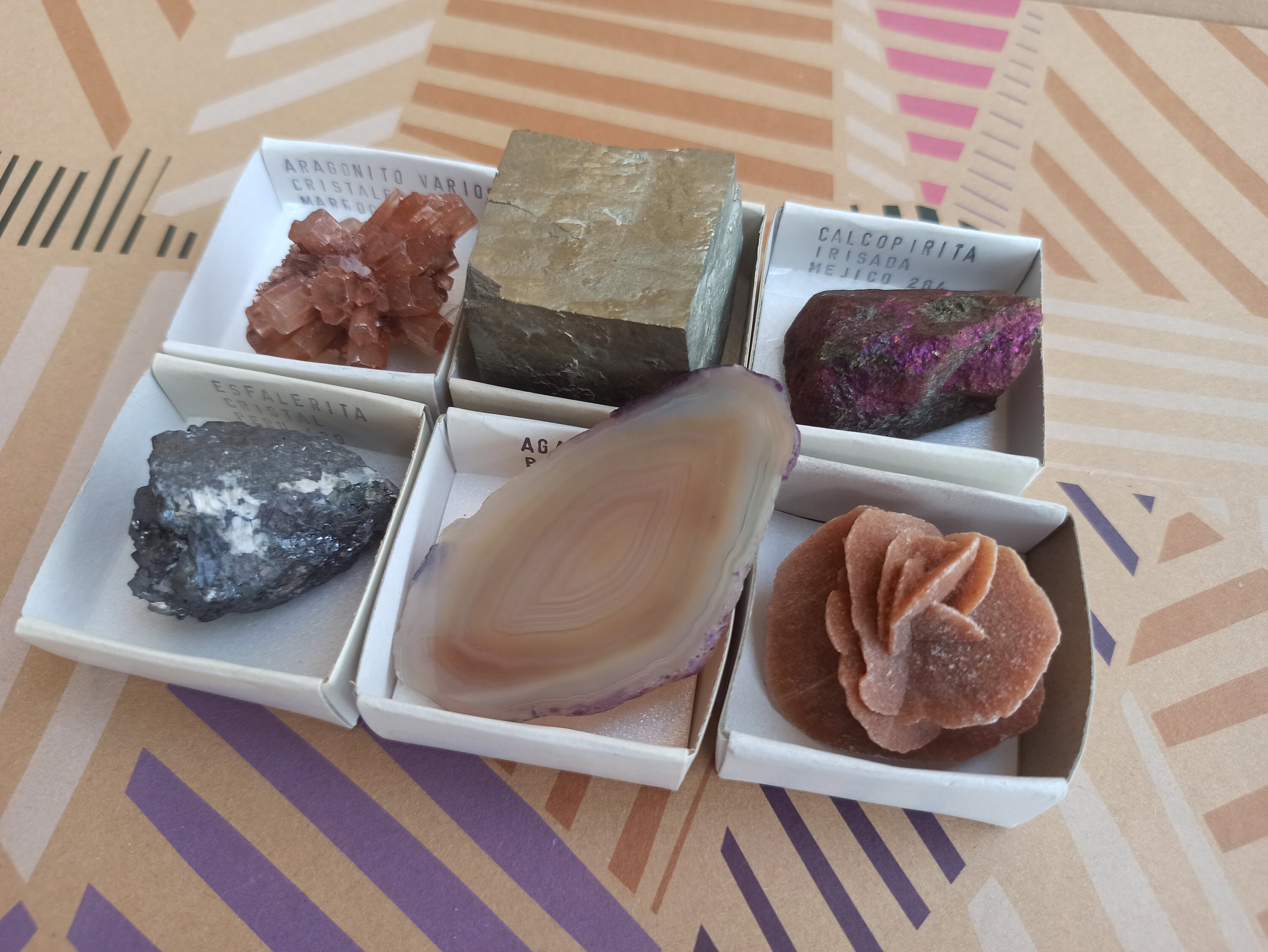 Pirita Rosa Colección de minerales: aragonito, rosa del desierto, pirita y más ...