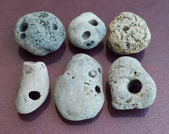 Chicken God Stone, Wishing Stone, Irish Hag Stone, Wish Stone, Holy Stone, Odin Stones, Healing Stone, Amulet, Mascot