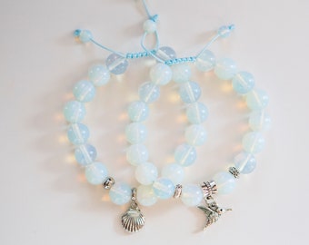 Bracciale Con Pietra Preziosa Di Luna / Perline Rotonde Da 4 Mm, Pietre Per Gioielli, Bracciale Elastico Con Palline Powerbeads, Uomo E Donna, Pietre Preziose Naturali - Italia - Foto 5