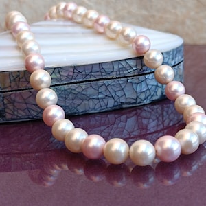 925 Silver 10mm Mallorca Pearl Necklace, 925 Silver Claps Mallorca Pearls, Wedding Necklace, Mallorca Pearls, Pearl Necklace, Gift Shell Box
