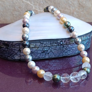 10 mm 925 Silver Mallorca Pearl Necklace, Mallorca Pearls, Rounded Mallorca Pearls, Long Necklace Perls, Pearl Necklace, Gift Shell Box