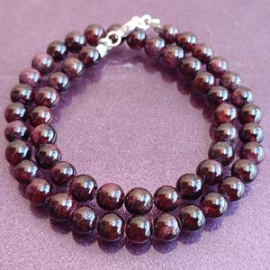 Garnet Silver Plated Necklace: Natural Healing Crystal Charm
