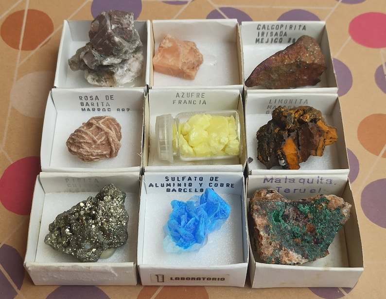 Pirita Rosa Colección de minerales SET: Azufre, Rosa del desierto, Pirita ...