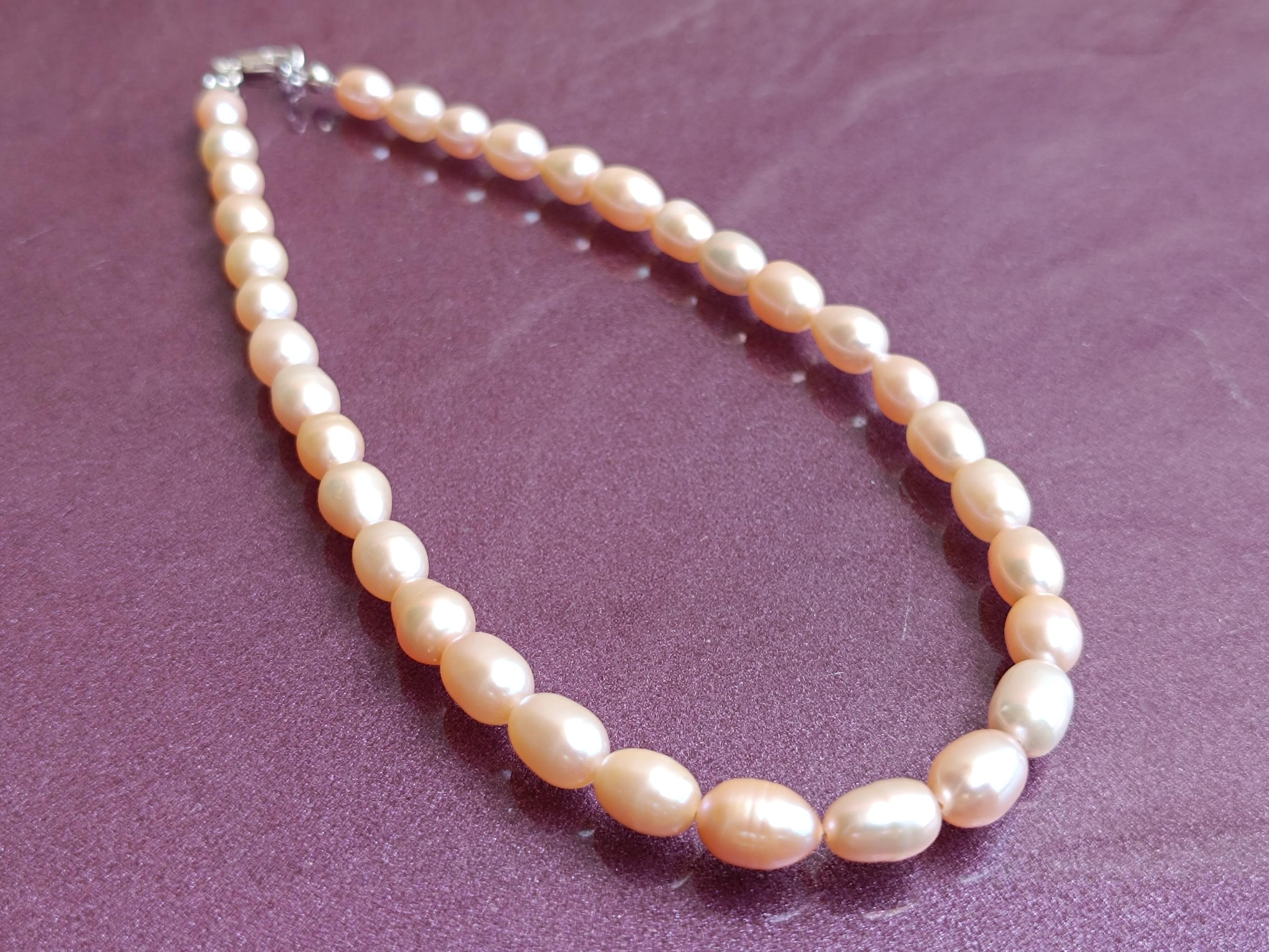 925シルバーケシパールネックレス：淡水天然真珠、38cm - Etsy 日本