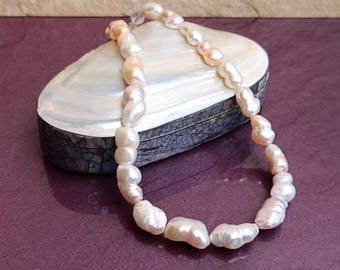 淡水ラージケシパールネックレス | ケシ花びらパールネックレス